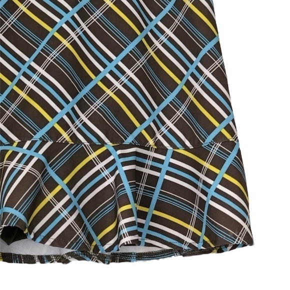 All By Jofit Brown Plaid Mini Ruffle Tennis Pickleball Golf Sports Skirt size 12 - Picture 3 of 11